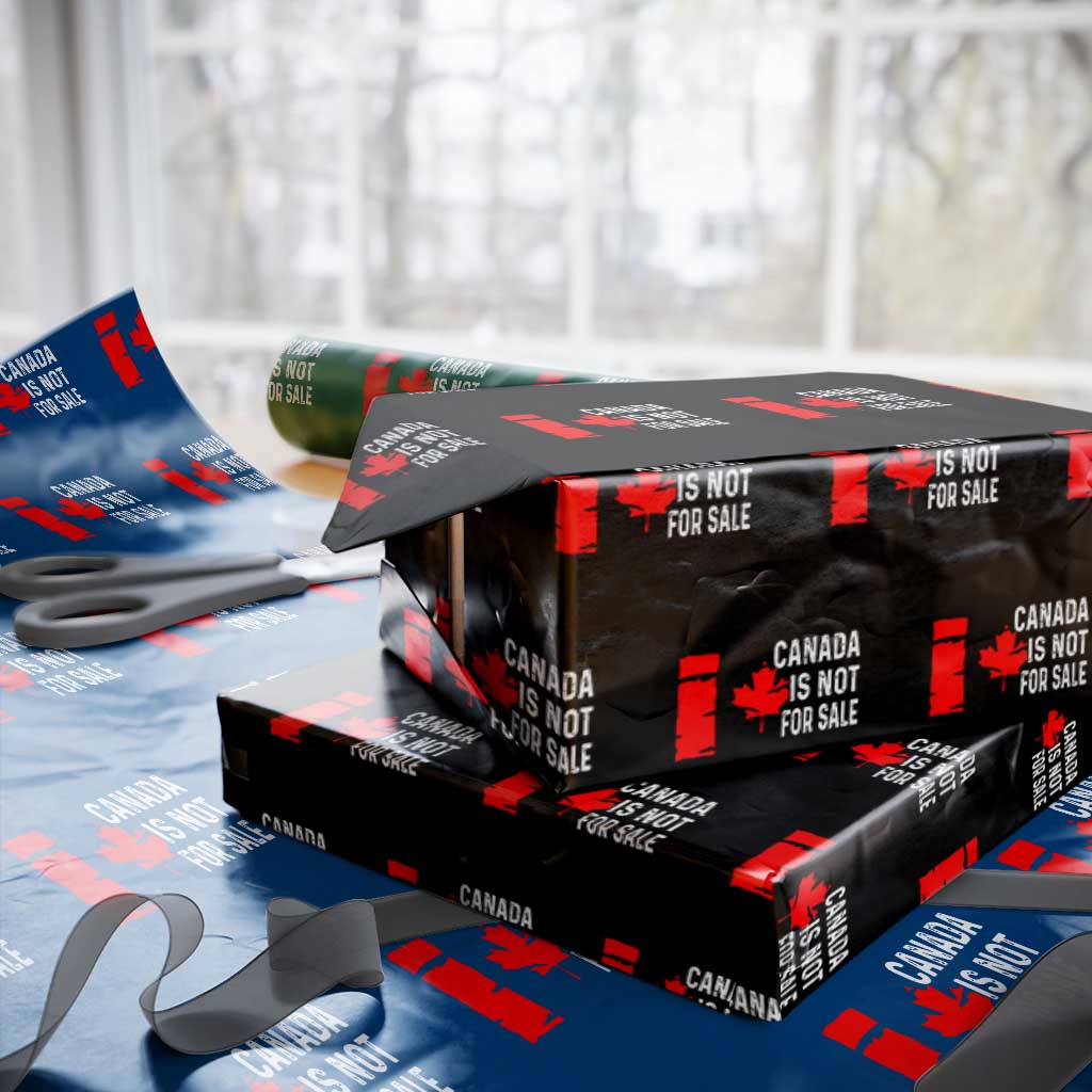 Canada Is Not For Sale Wrapping Paper Roll Maple Leaf Candadian Flag Distressed TS02 Black Print Your Wear