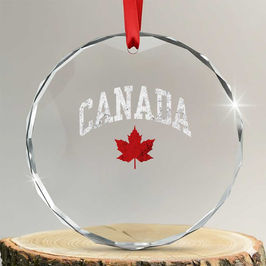 Canada Maple Leaf Crystal Glass Ornament Canadian Pride TS10 Transparent Glass 3'' Circle Print Your Wear