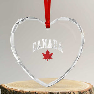 Canada Maple Leaf Heart Crystal Glass Ornament Canadian Pride TS10 Transparent Glass 3'' Heart Print Your Wear