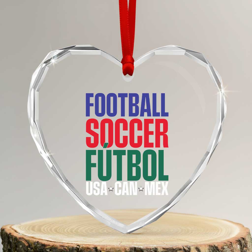 Canada Mexico USA Heart Crystal Glass Ornament Football Fan Gift TS12 Transparent Glass 3'' Heart Print Your Wear