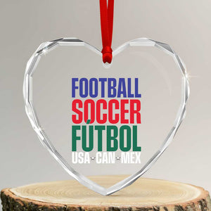 Canada Mexico USA Heart Crystal Glass Ornament Football Fan Gift TS12 Transparent Glass 3'' Heart Print Your Wear