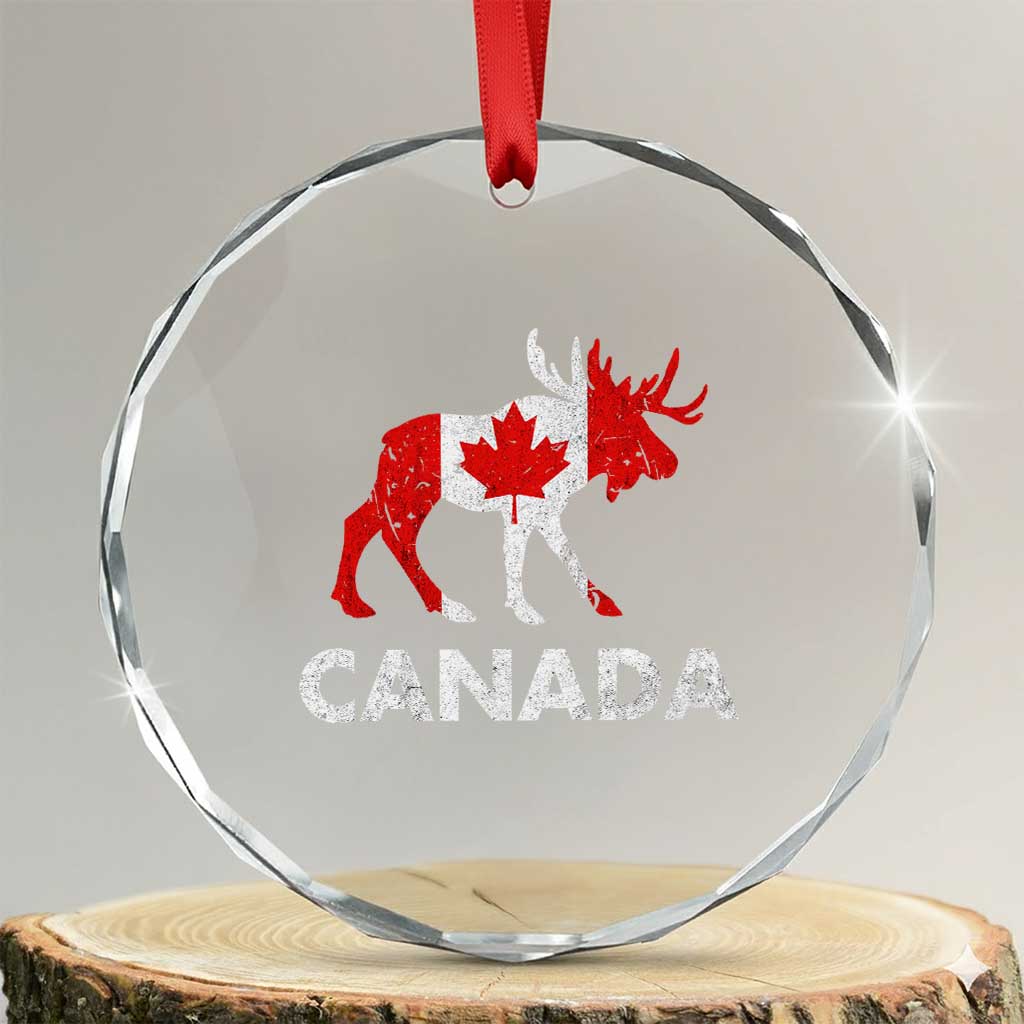 Canada Moose Maple Leaf Crystal Glass Ornament Canadian Pride TS10 Transparent Glass 3'' Circle Print Your Wear