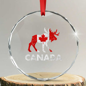 Canada Moose Maple Leaf Crystal Glass Ornament Canadian Pride TS10 Transparent Glass 3'' Circle Print Your Wear