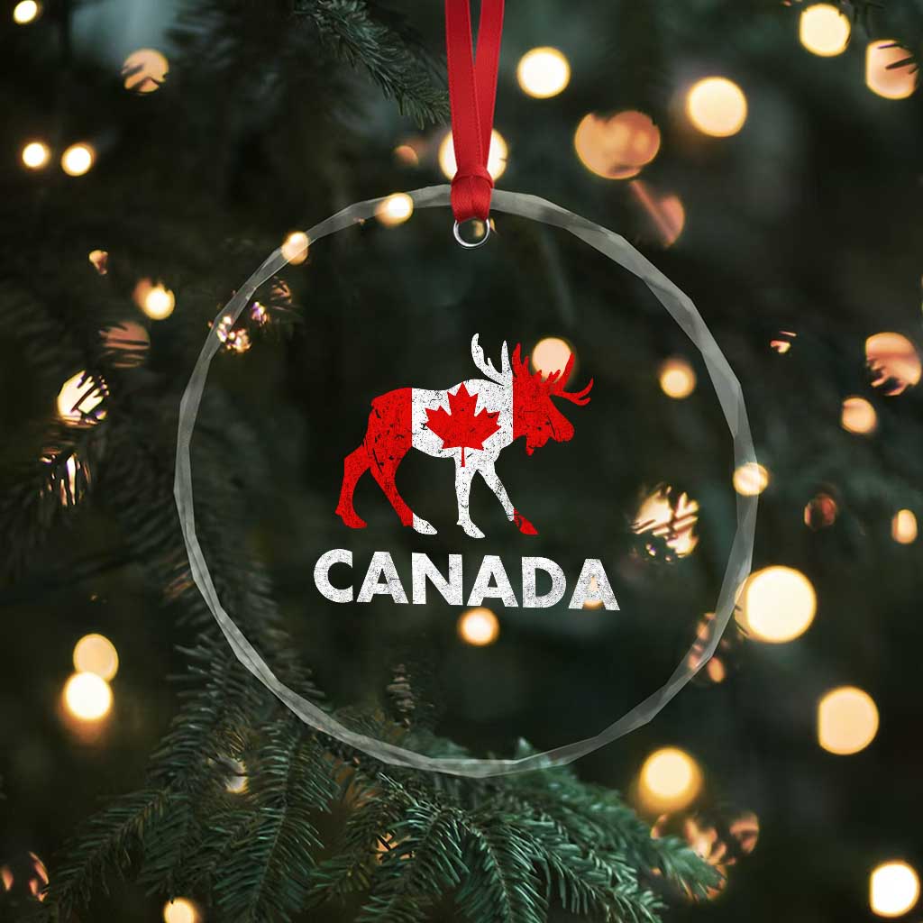 Canada Moose Maple Leaf Crystal Glass Ornament Canadian Pride TS10 Print Your Wear