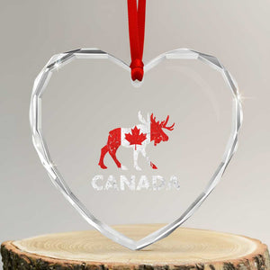Canada Moose Maple Leaf Heart Crystal Glass Ornament Canadian Pride TS10 Transparent Glass 3'' Heart Print Your Wear
