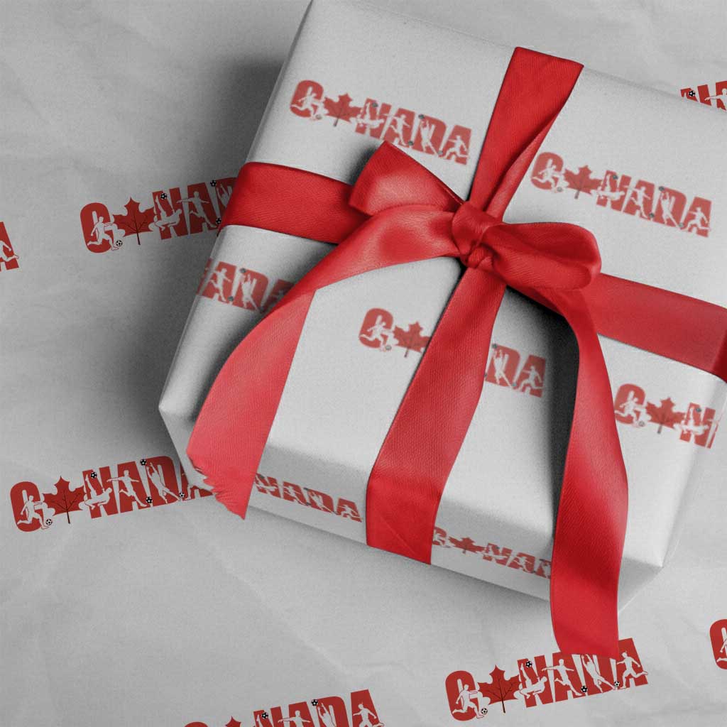 Canada National Soccer Lover Wrapping Paper Roll Proud Canadian Fan Gift TS12 White Print Your Wear