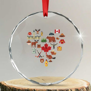 Canada Pride Crystal Glass Ornament Canadian Flag Maple Leaf TS02 Transparent Glass 3'' Circle Print Your Wear