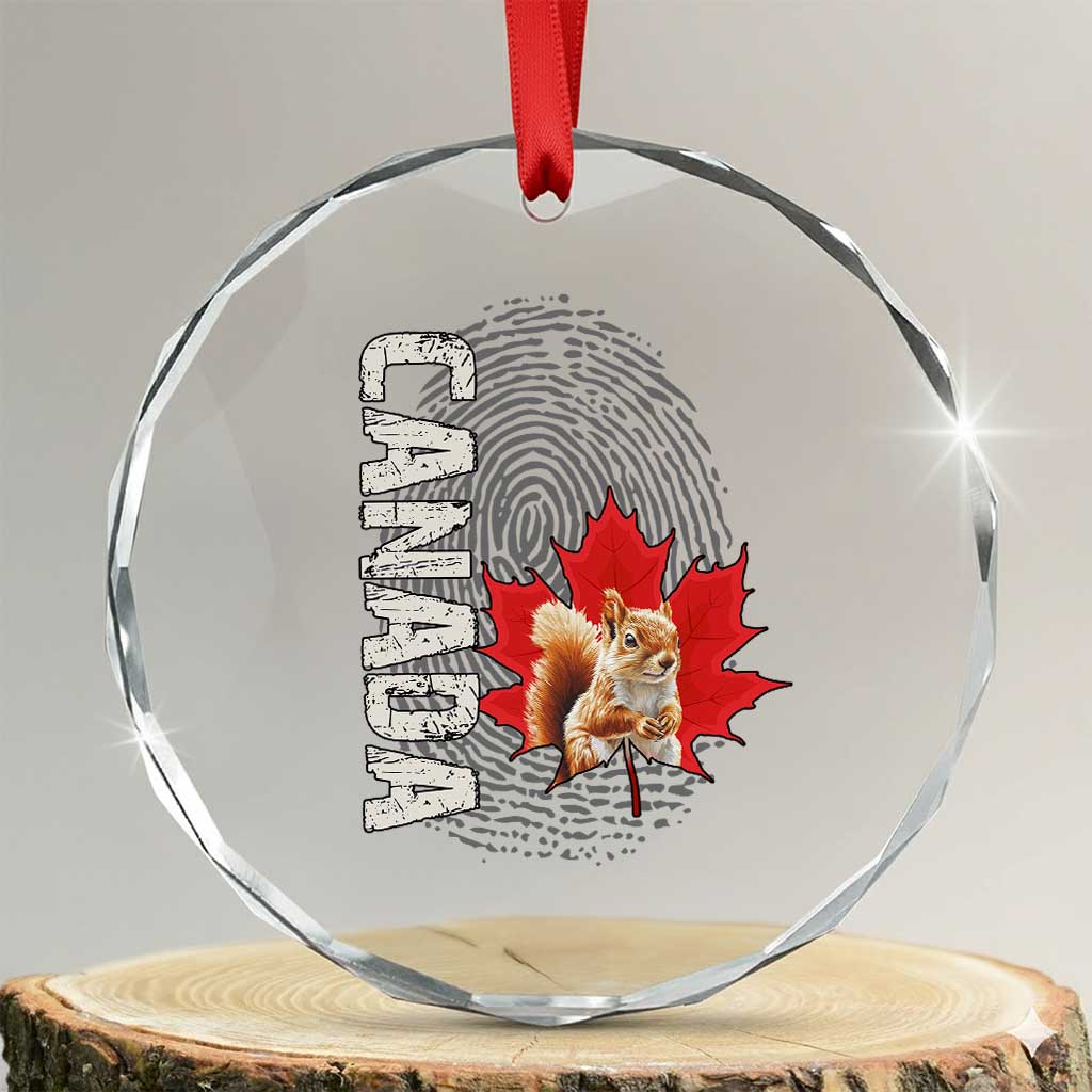 Canada Pride Crystal Glass Ornament Maple Leaf Squirrel Canadian Roots TS02 Transparent Glass 3'' Circle Print Your Wear