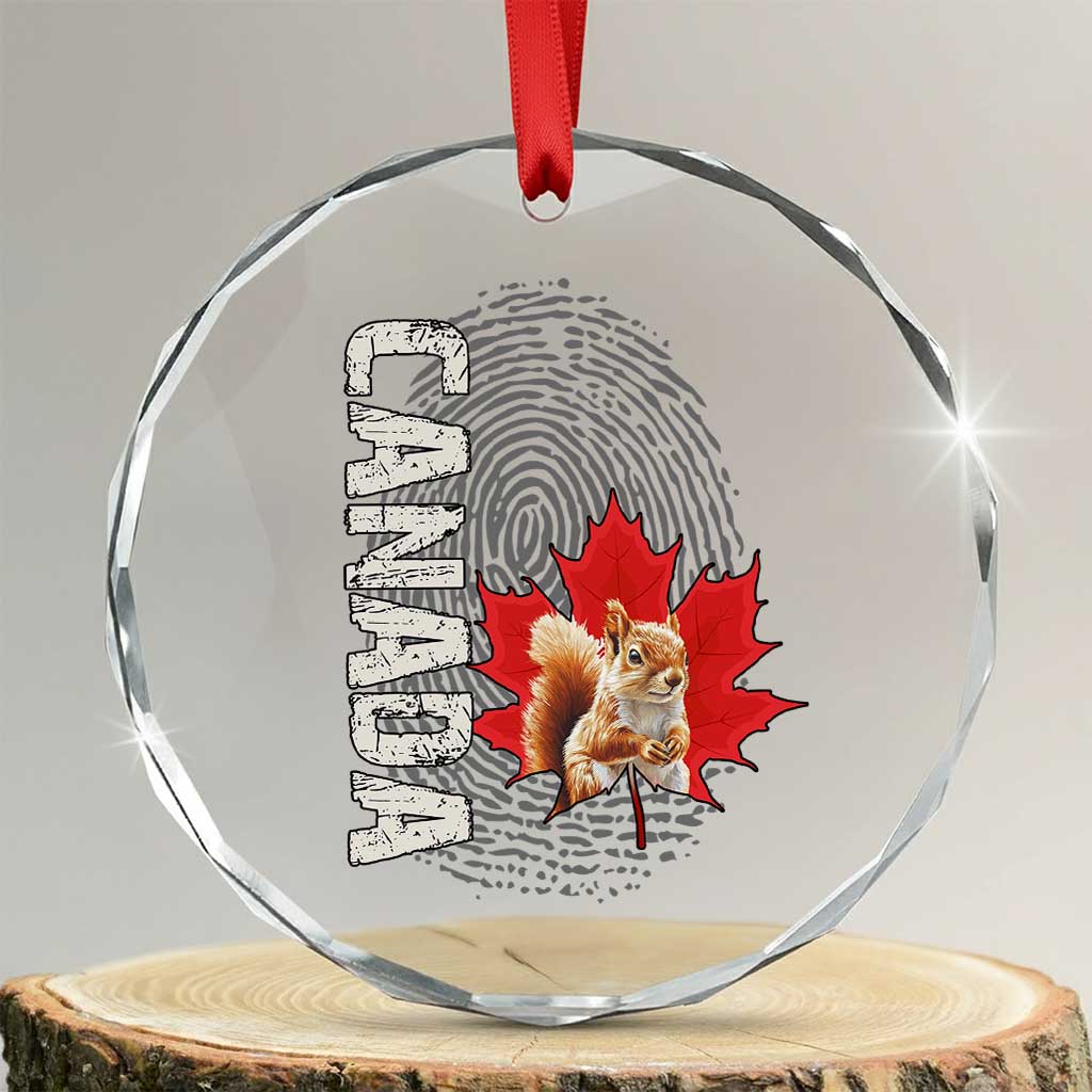 Canada Pride Crystal Glass Ornament Maple Leaf Squirrel Canadian Roots TS02 Transparent Glass 3'' Circle Print Your Wear