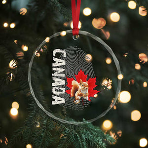 Canada Pride Crystal Glass Ornament Maple Leaf Squirrel Canadian Roots - Print Your Wear