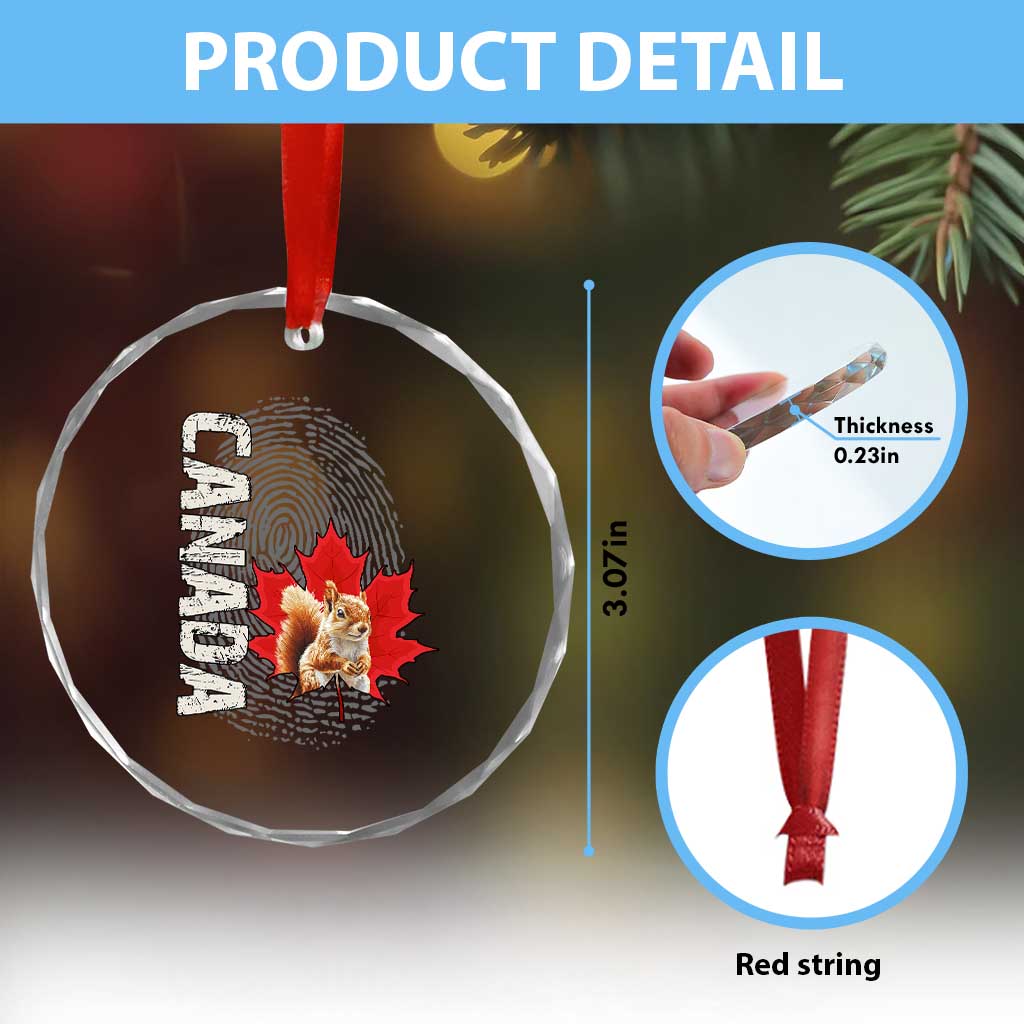 Canada Pride Crystal Glass Ornament Maple Leaf Squirrel Canadian Roots TS02 Print Your Wear
