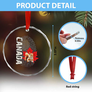 Canada Pride Crystal Glass Ornament Maple Leaf Squirrel Canadian Roots TS02 Print Your Wear