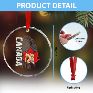 Canada Pride Crystal Glass Ornament Maple Leaf Squirrel Canadian Roots - Print Your Wear