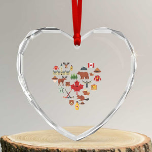 Canada Pride Heart Crystal Glass Ornament Canadian Flag Maple Leaf TS02 Transparent Glass 3'' Heart Print Your Wear