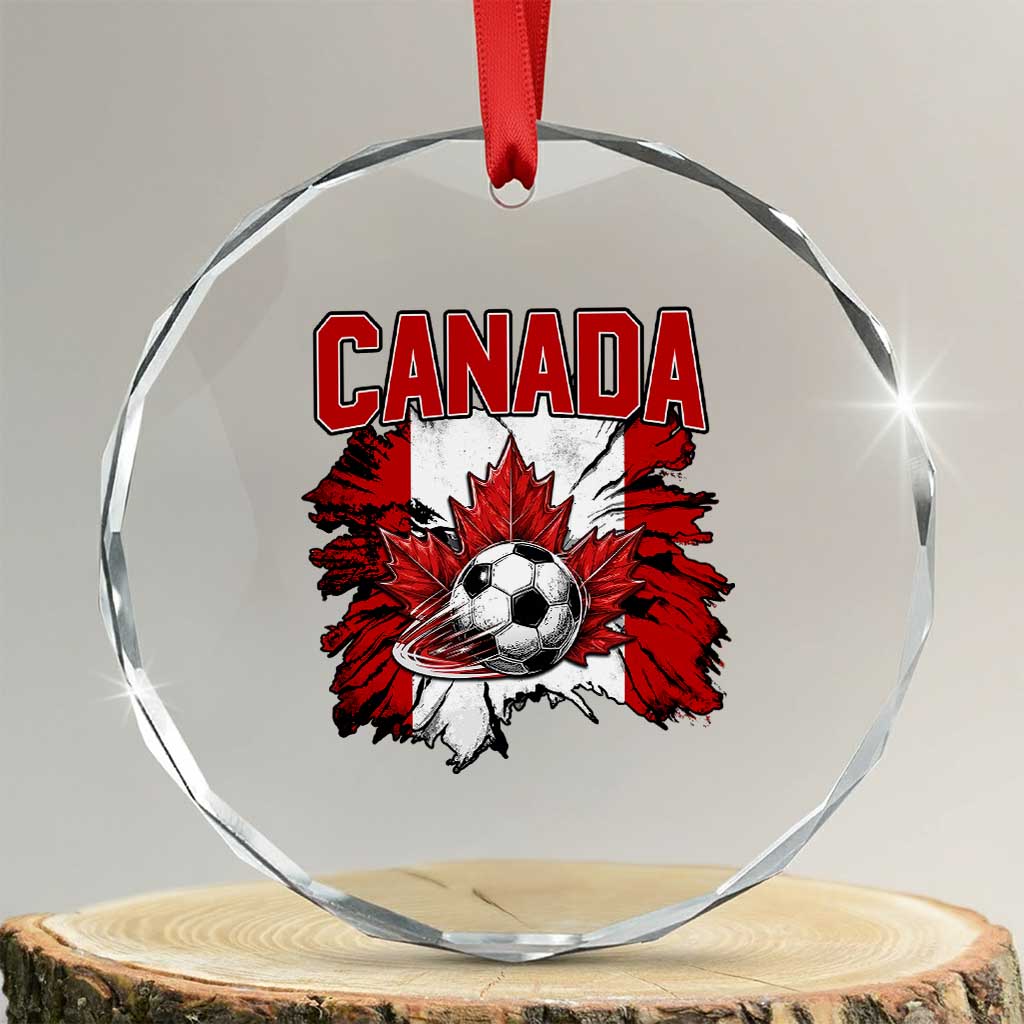 Canada Soccer Fan Crystal Glass Ornament Canadian Football Game Day Suppoter TS14 Transparent Glass 3'' Circle Print Your Wear