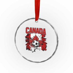 Canada Soccer Fan Crystal Glass Ornament Canadian Football Game Day Suppoter