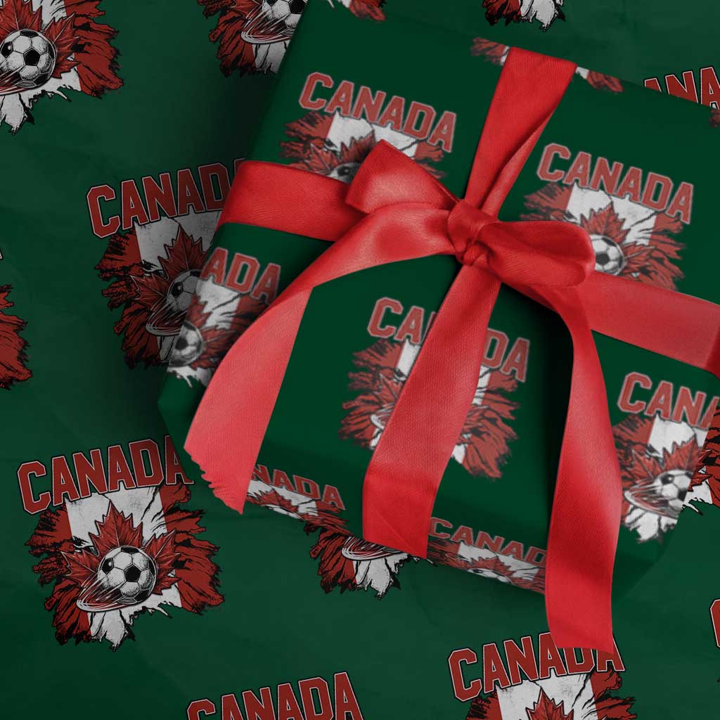 Canada Soccer Fan Wrapping Paper Roll Canadian Football Game Day Suppoter
