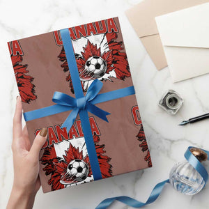 Canada Soccer Fan Wrapping Paper Roll Canadian Football Game Day Suppoter