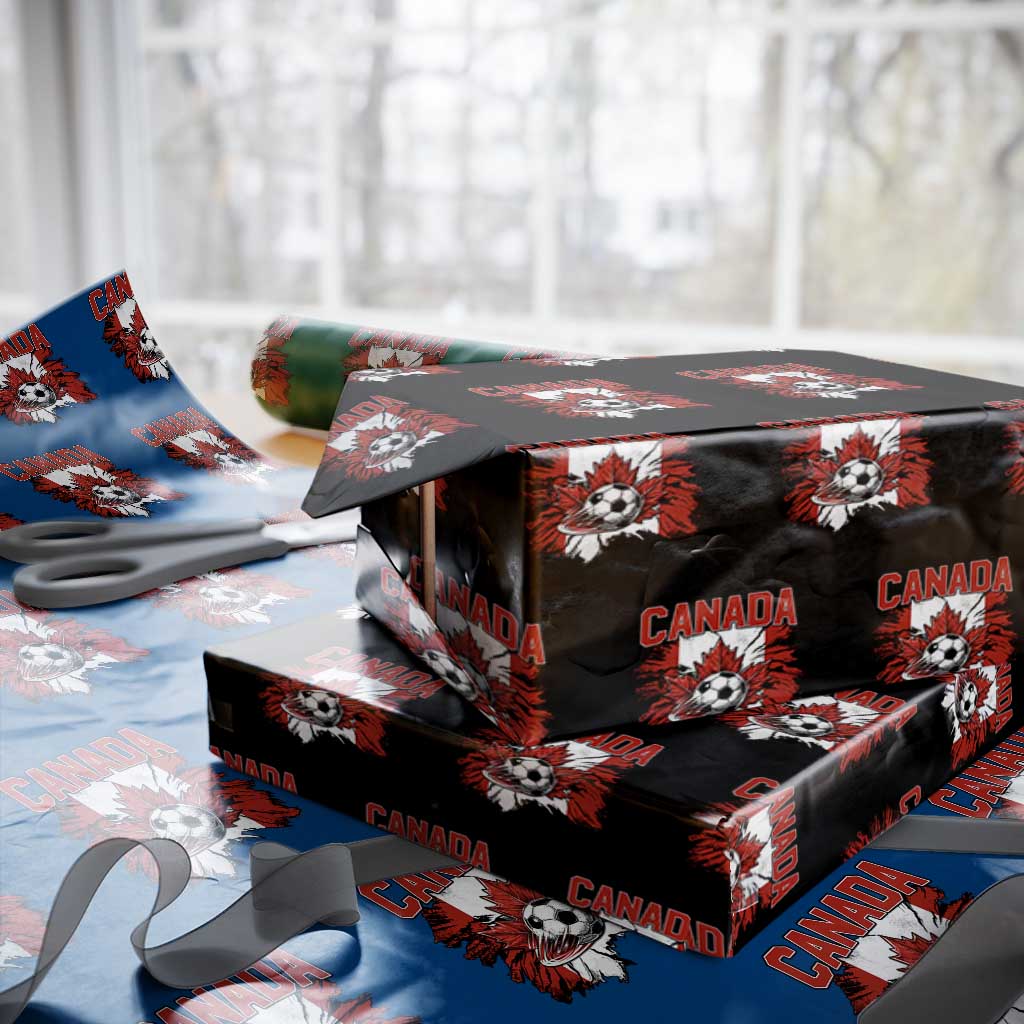 Canada Soccer Fan Wrapping Paper Roll Canadian Football Game Day Suppoter