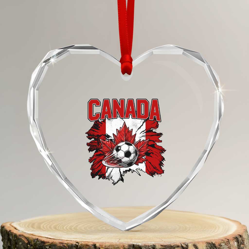 Canada Soccer Fan Heart Crystal Glass Ornament Canadian Football Game Day Suppoter TS14 Transparent Glass 3'' Heart Print Your Wear