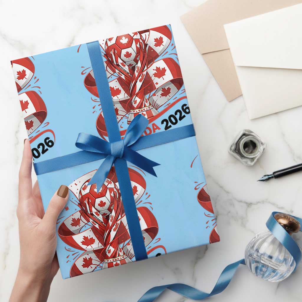 Canada Soccer Fan Wrapping Paper Roll International Football Lover Gift TS12 Light Blue Print Your Wear