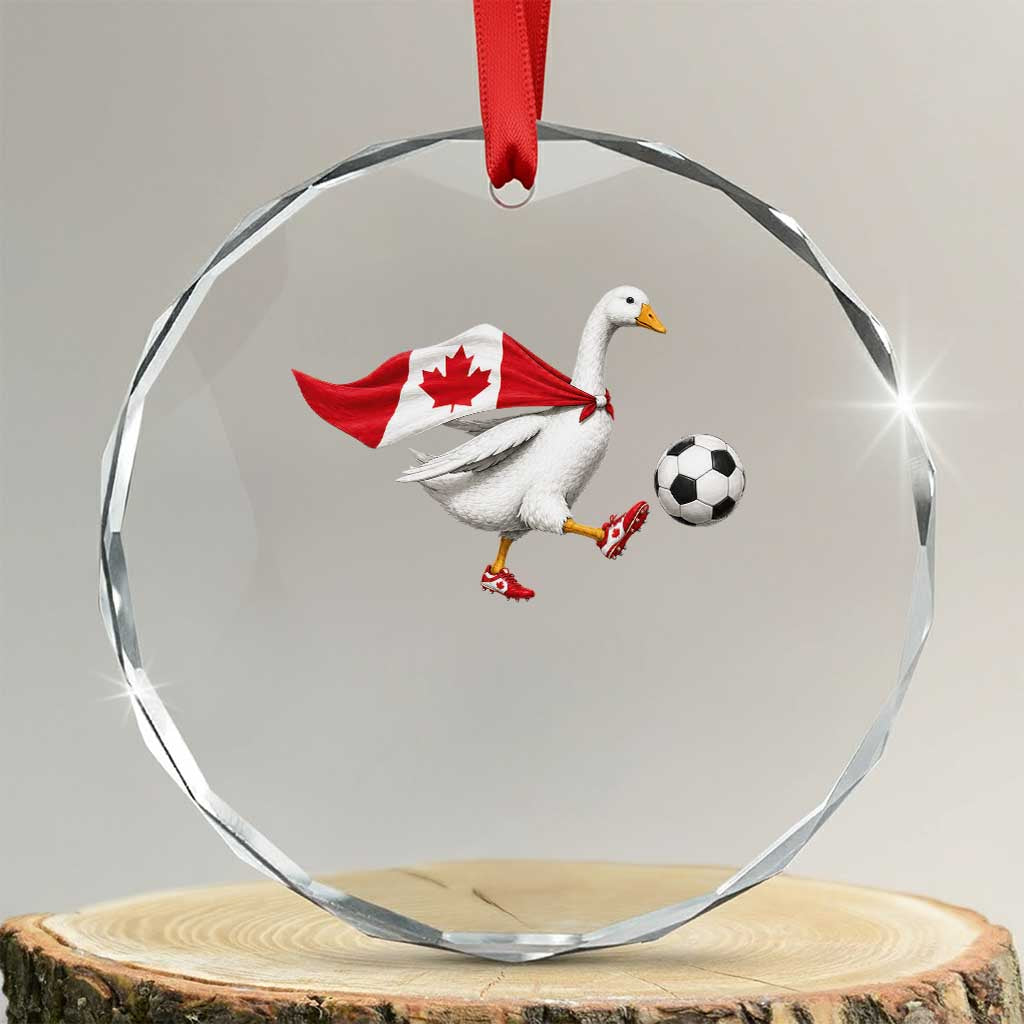 Canada Soccer Goose Crystal Glass Ornament Canadian Flag Patriotic Football Fan Graphic TS10 Transparent Glass 3'' Circle Print Your Wear