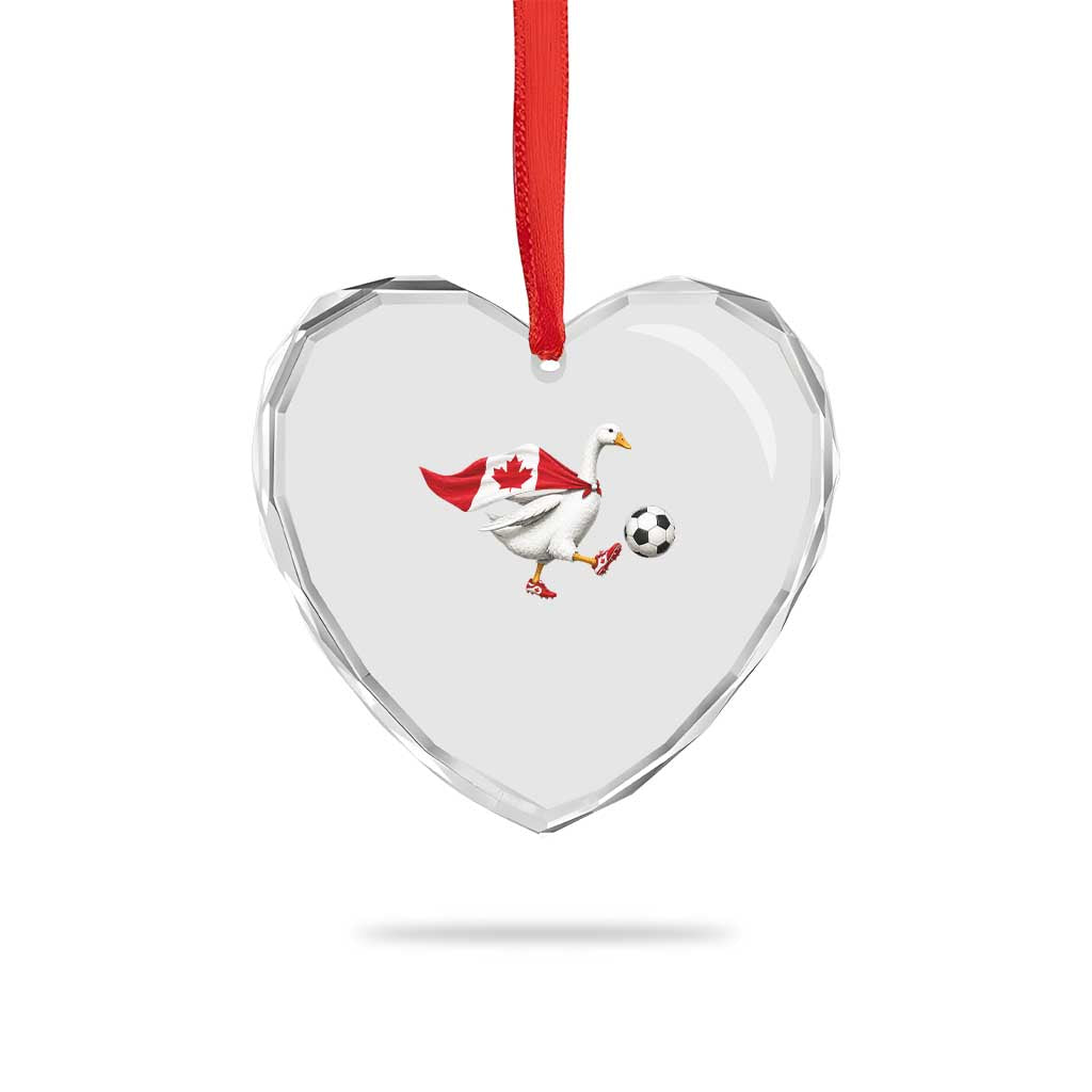 Canada Soccer Goose Heart Crystal Glass Ornament Canadian Flag Patriotic Football Fan Graphic TS10 Print Your Wear