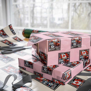 Canada Soccer Moose Wrapping Paper Roll Vintage Postal Stamp Road To 2026 TS12 Light Pink Print Your Wear