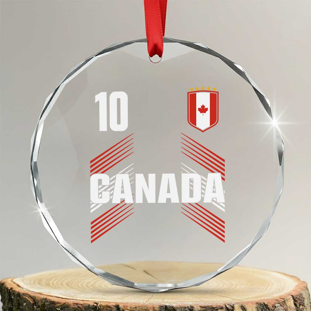 Canada Soccer Sports Graphic Number 10 Jersey Style Crystal Glass Ornament Proud Canadian Football Fans Game Day Pride TS02 Transparent Glass 3'' Circle Print Your Wear