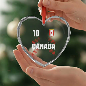 Canada Soccer Sports Graphic Number 10 Jersey Style Heart Crystal Glass Ornament Proud Canadian Football Fans Game Day Pride TS02 Print Your Wear