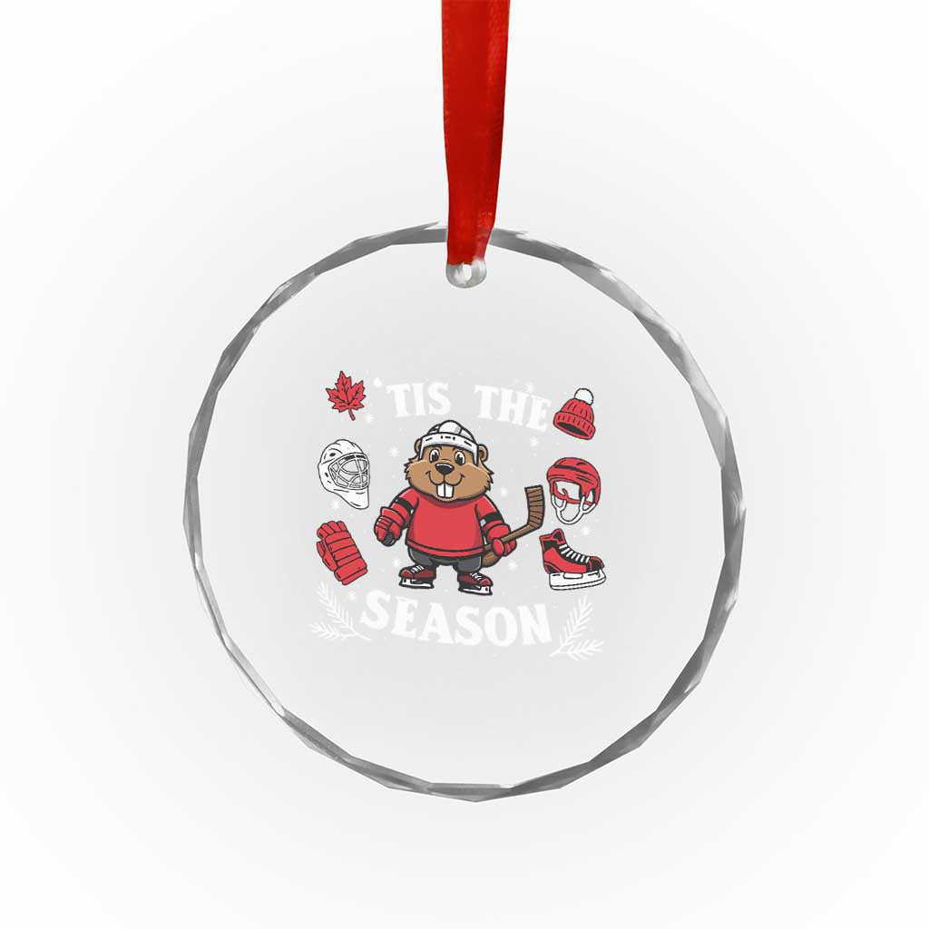 Canadian Ice Hockey Beaver Crystal Glass Ornament Tis The Season Holiday Gift TS12 Print Your Wear