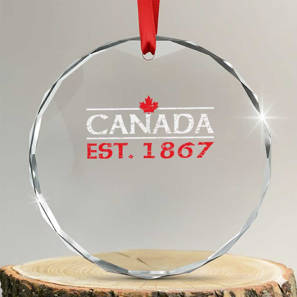 Canadian Maple Leaf Crystal Glass Ornament Canada Flag Vintage Retro Sport TS10 Transparent Glass 3'' Circle Print Your Wear