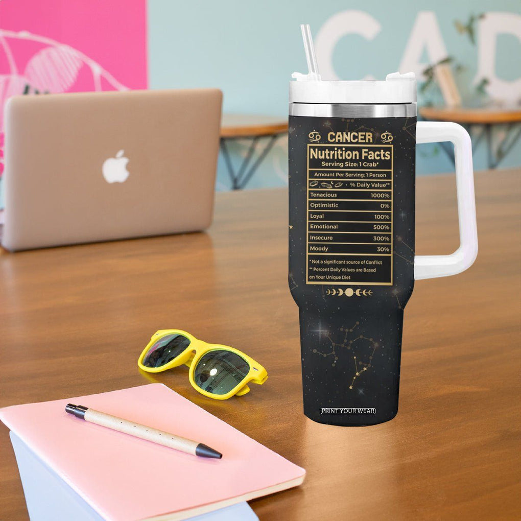 Cancer Zodiac Tumbler With Handle Celestial Constellation Astrology Horoscope Galaxy TB02 Printyourwear