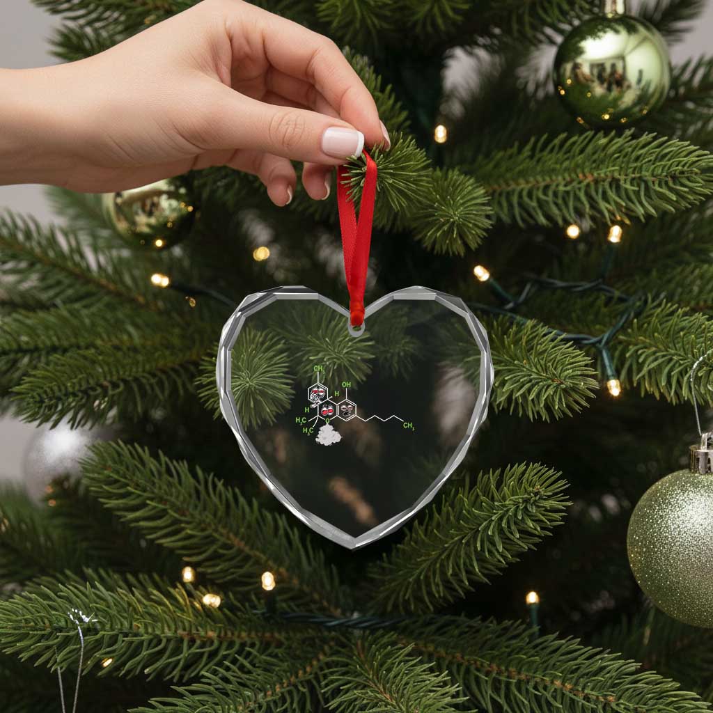 Cannabis Weed Heart Crystal Glass Ornament Molecule THC Marijuana Stoner TS11 Print Your Wear