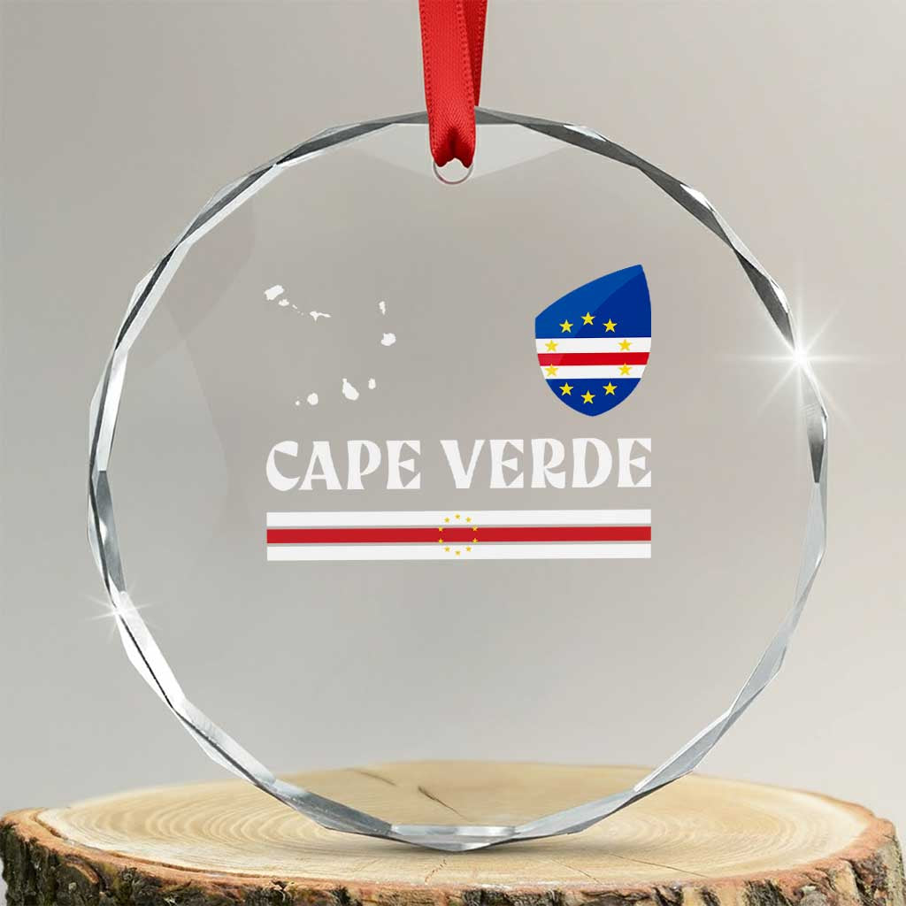 Cape Verde Country Map Shield Emblem Crystal Glass Ornament Cabo Verde Roots National Pride Gift TS02 Transparent Glass 3'' Circle Print Your Wear