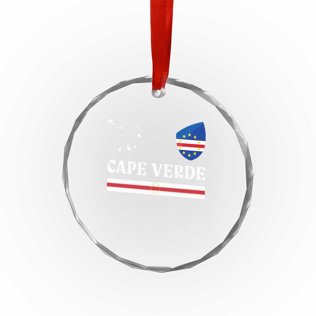 Cape Verde Country Map Shield Emblem Crystal Glass Ornament Cabo Verde Roots National Pride Gift