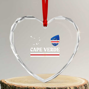 Cape Verde Country Map Shield Emblem Heart Crystal Glass Ornament Cabo Verde Roots National Pride Gift