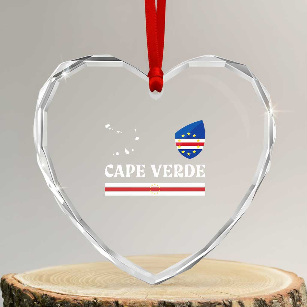 Cape Verde Country Map Shield Emblem Heart Crystal Glass Ornament Cabo Verde Roots National Pride Gift TS02 Transparent Glass 3'' Heart Print Your Wear