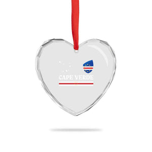 Cape Verde Country Map Shield Emblem Heart Crystal Glass Ornament Cabo Verde Roots National Pride Gift