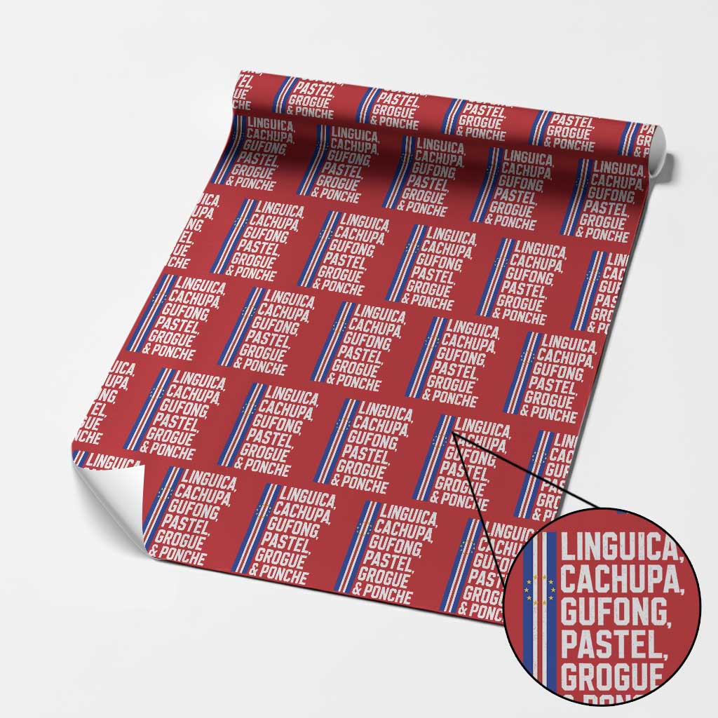 Cape Verde Cuisine Wrapping Paper Roll Linguica Cachupa Gufong Cabo Verde Heritage