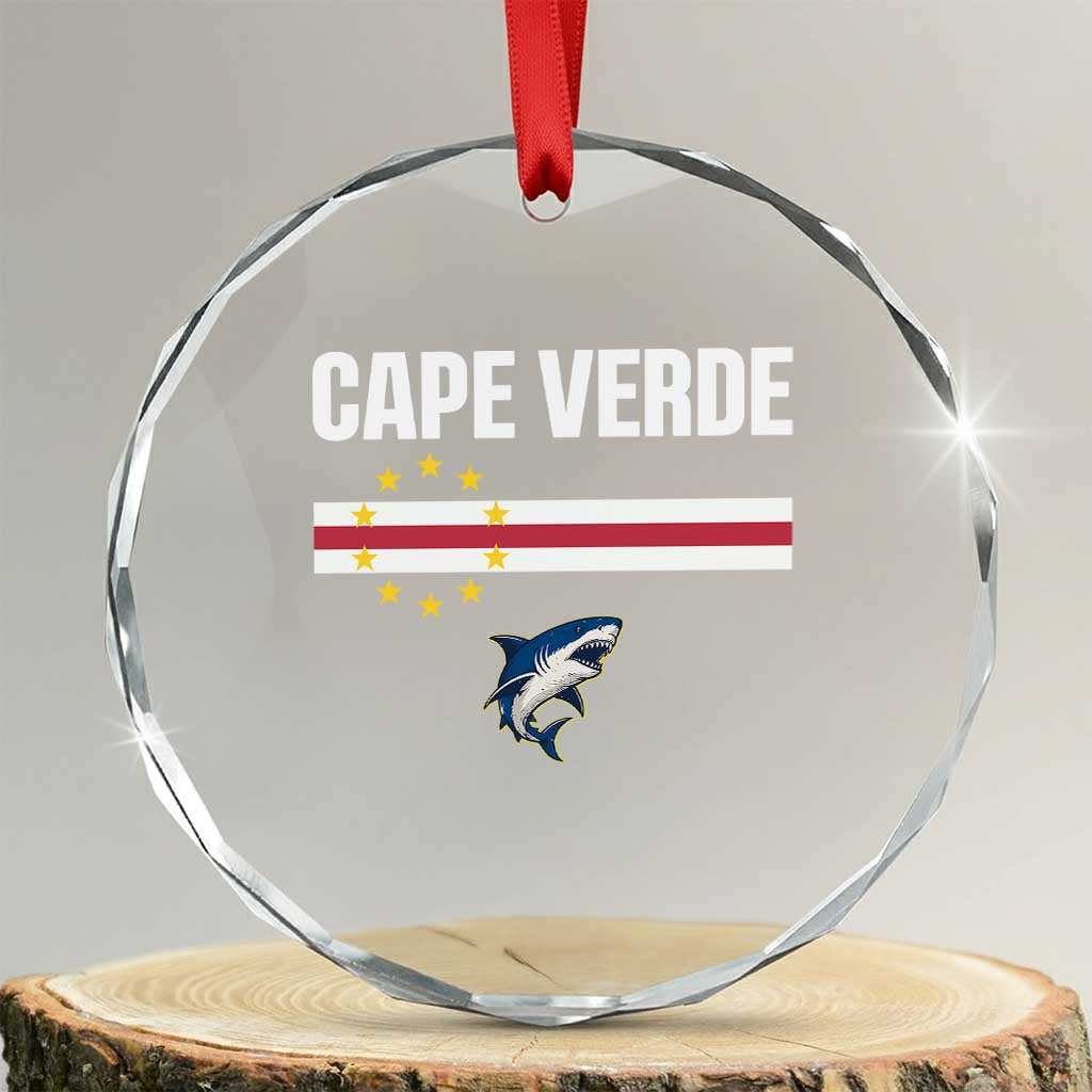 Cape Verde Flag Blue Shark Heritage Crystal Glass Ornament Cabo Verde Verdean Pride Soccer Football Fans TS02 Transparent Glass 3'' Circle Print Your Wear