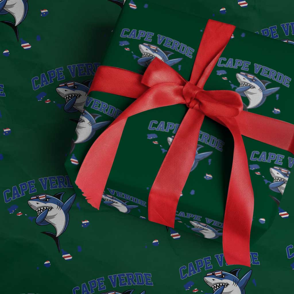 Cape Verde Flag Map Shark Cape Verdean Roots Wrapping Paper Roll TS14 Green Print Your Wear