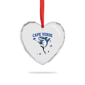 Cape Verde Flag Map Shark Cape Verdean Roots Heart Crystal Glass Ornament TS14 Print Your Wear