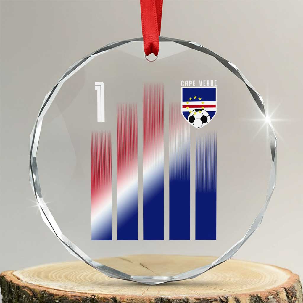Cape Verde Flag Retro Sports Cabo Verdean Roots Crystal Glass Ornament TS11 Transparent Glass 3'' Circle Print Your Wear