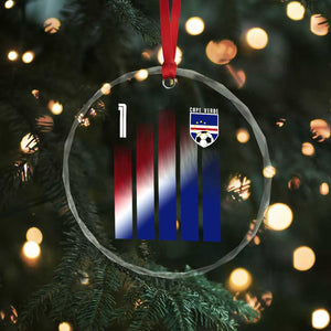Cape Verde Flag Retro Sports Cabo Verdean Roots Crystal Glass Ornament