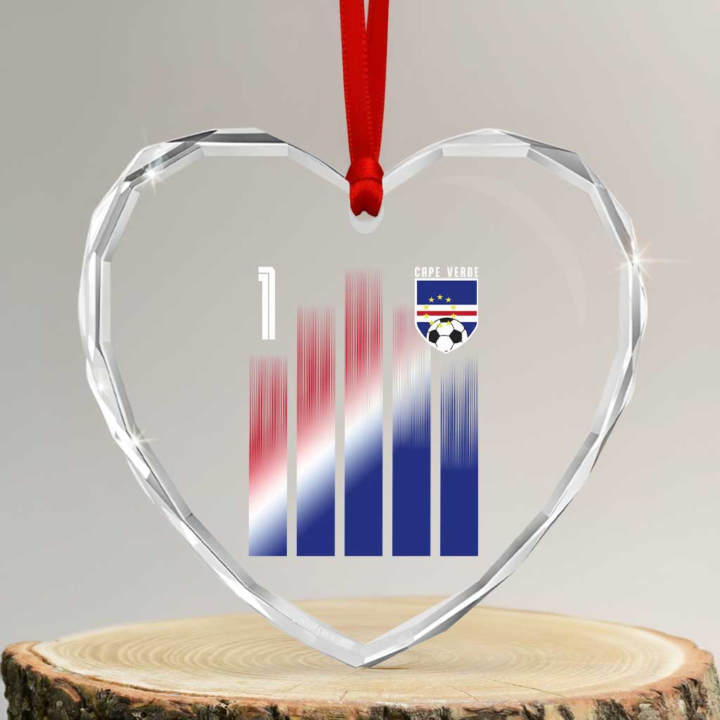 Cape Verde Flag Retro Sports Cabo Verdean Roots Heart Crystal Glass Ornament TS11 Transparent Glass 3'' Heart Print Your Wear