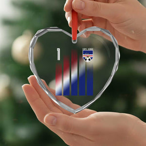 Cape Verde Flag Retro Sports Cabo Verdean Roots Heart Crystal Glass Ornament