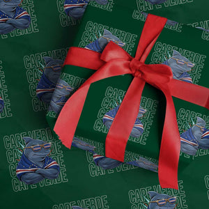 Cape Verde Flag Shark Cape Verdean Roots Cabo Verde Wrapping Paper Roll TS14 Green Print Your Wear