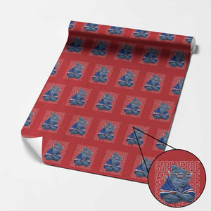 Cape Verde Flag Shark Cape Verdean Roots Cabo Verde Wrapping Paper Roll TS14 Red Print Your Wear