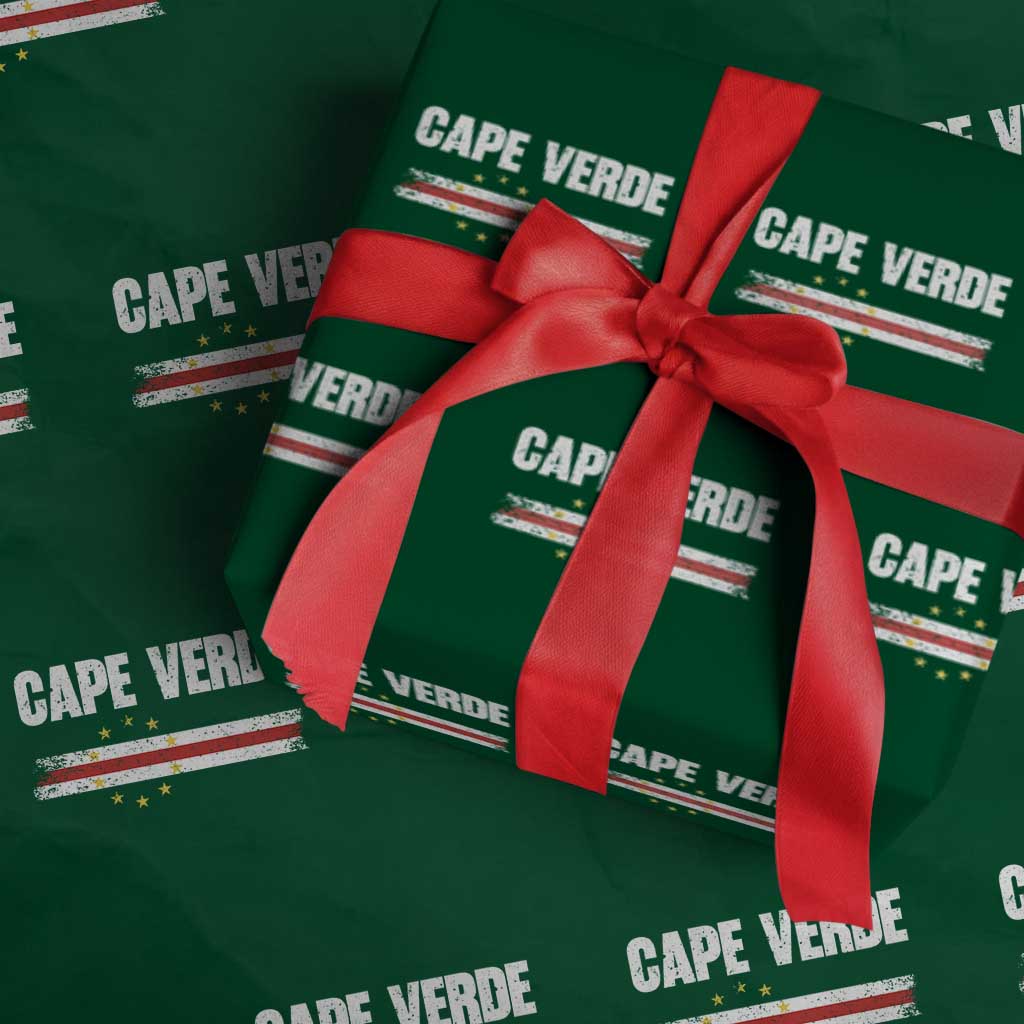 Cape Verde Pride Vintage Cape Verdean Flag 10 Stars Wrapping Paper Roll TS11 Green Print Your Wear
